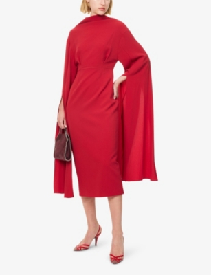 ROKSANDA: Nour Plunge-V-Neck Woven Maxi Dress