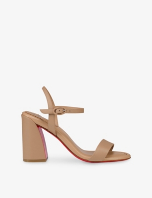 Christian Louboutin Womens Miss Jane 85 Leather Heeled Sandals Blush/lin Blush Eur 39.5 / 6.5 Uk In Pink