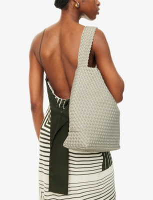Naghedi Womens Nomad Medium Woven Tote Bag Celadon