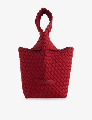 Naghedi Womens Kyoto Woven Clutch Rosso