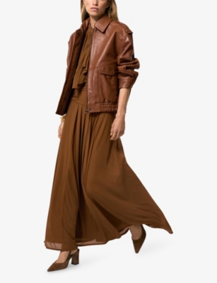 REISS: Peyton Oversized Leather Jacket