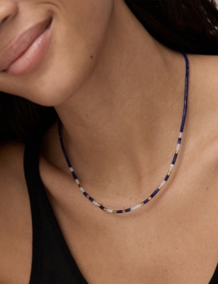 MONICA VINADER: Delphi Gemstone 18ct Yellow Gold Vermeil And Sodalite Beaded Necklace