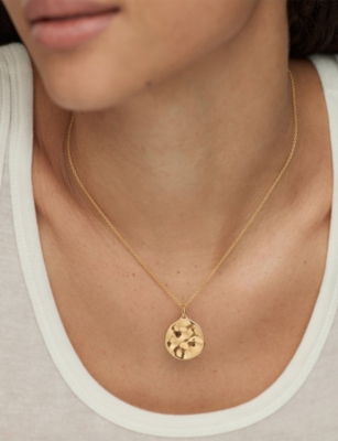 Monica Vinader Womens Siren Muse 18ct Yellow Gold Vermeil Pendent