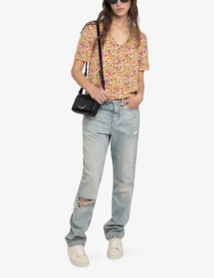 Zadig & Voltaire Womens Ecru Terzo Floral-print Woven Top Xs In Multi