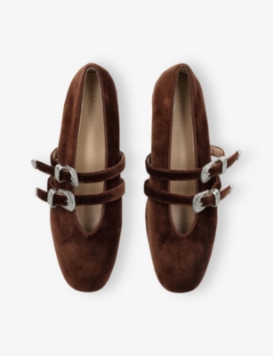 Le Monde Beryl Claudia Satin Ballet Flats In Brown
