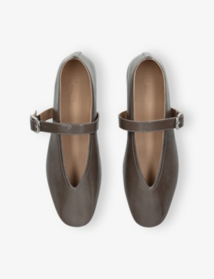 Le Monde Beryl Womens Taupe Stella Single-strap Patent-leather Ballet Flats Eur 40 / 7 Uk In Brown