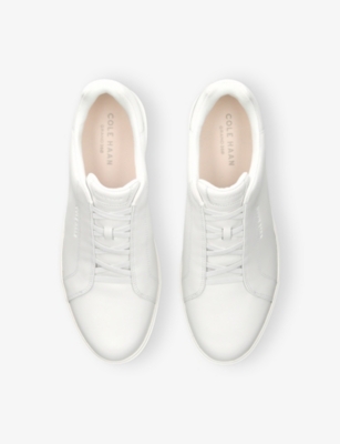 Cole Haan Mens White Grandprø Luxe Leather Low-top Trainers Eur 43 / 9 Uk In White