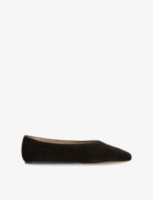 Le Monde Beryl Womens Dark Brown Regency Corduroy Ballet Flats Eur 36 / 3 Uk In Black