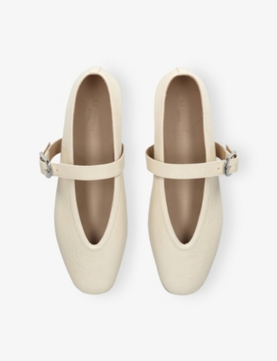 Le Monde Beryl Womens Stella Single-strap Leather Ballet Flats Bone Eur 39 / 6 Uk In Neutral