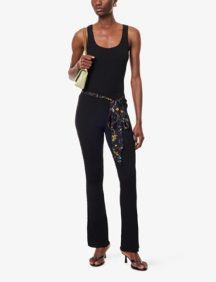 Siedres Womens Black Notre Flared Knitted Trousers In Black