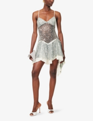 Siedres Womens Mint Miley Sequins Woven Midi Dress In Multi