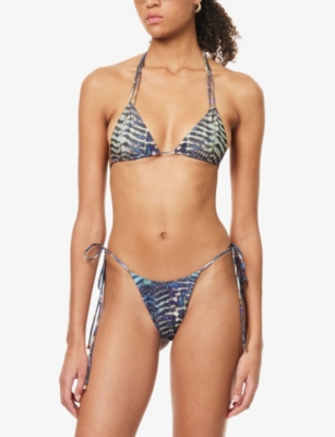 Jaded London Womens Dalitah Micro Strappy Halter-neck Bikini Top Multi In Multi