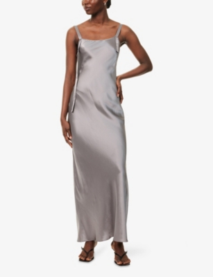 The Garment Womens Smoke Catania Tie-back Silk Maxi Dress In Multi