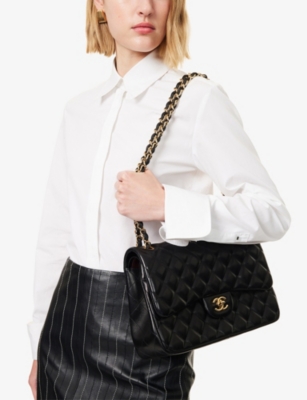 RESELFRIDGES: Pre-Loved Chanel Jumbo Double-Flap Leather Shoulder Bag