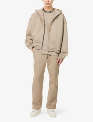 Represent Mens Initial Logo-print Cotton Jogging Bottoms Dune In Neutral