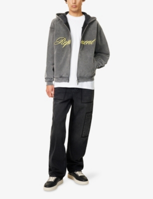 REPRESENT: Script Logo Zip-Up Cotton Hoody