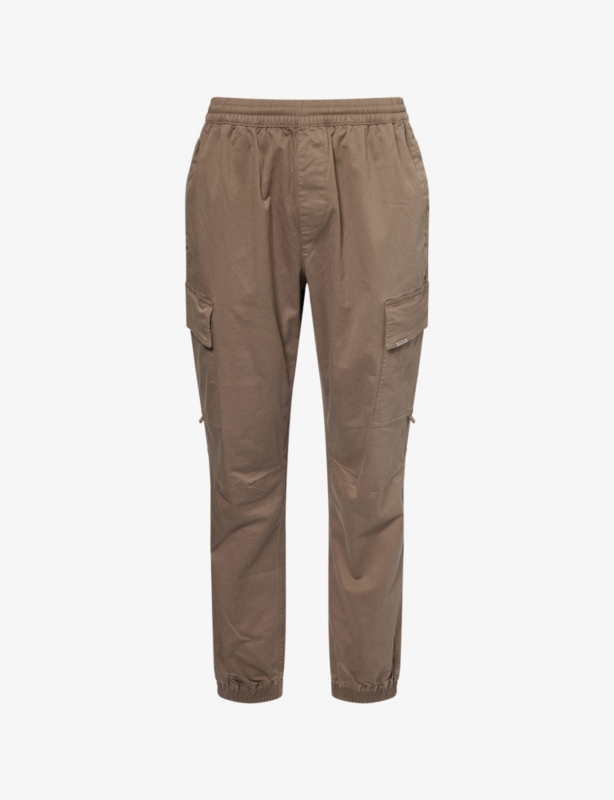 Cargo Elasticated-Cuffs Stretch-Cotton Trousers