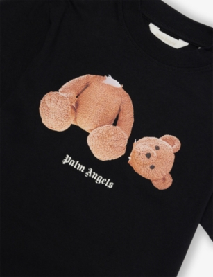 PALM ANGELS: Bear-Print Short-Sleeves Cotton-Jersey T-Shirt 4-12 Years