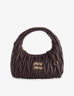 MIU MIU: Wander Leather Small Hobo Cross-Body Bag