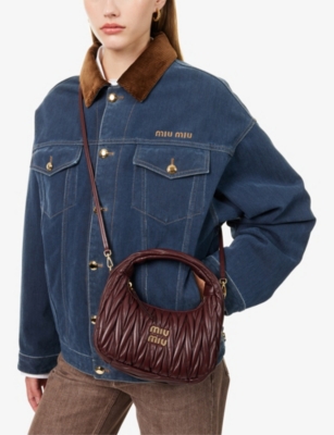 MIU MIU: Wander Mini Leather Hobo Bag