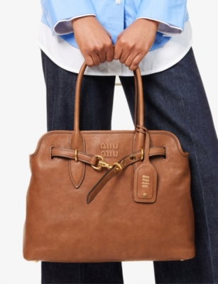 MIU MIU: Aventure Leather Medium Handbag