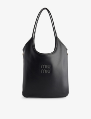 Miu Miu Womens Nero Ivy Soft Leather Shoulder Bag