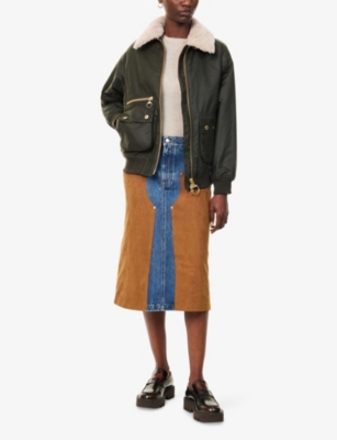BARBOUR: Maxine Faux-Fur-Collar Waxed-Cotton Jacket
