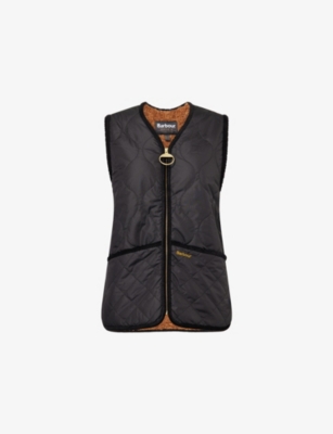 Barbour Womens Black/black/camel Klara Quilted Shell Gilet