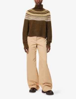 Barbour Womens Multi Lorrie Printed Knitted Jumper In Multi