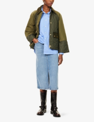 Barbour Milby Quilted Colour-block Jacket In Green