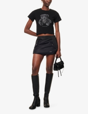 We11 Done Mens We11done Padded Ruched Shell Mini Skirt In Black