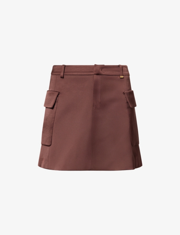 Cargo Flared Woven Mini Skirt