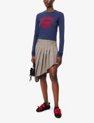 WE11DONE: Printed Long-Sleeves Cotton-Jersey T-Shirt