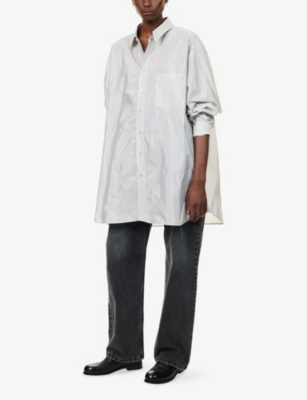 Maison Margiela Long-sleeved Shirt Woman Pearl Grey In White