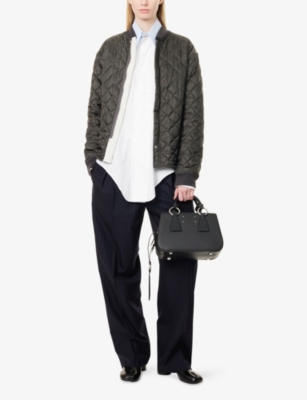 Maison Margiela Womens Anthracite Off White Quilted Shell Jacket In Brown