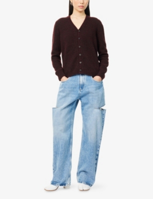 MAISON MARGIELA: Bouclé V-Neck Wool-Blend Cardigan