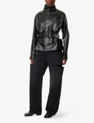 MAISON MARGIELA: Cut-Out Wide-Leg Denim Jeans