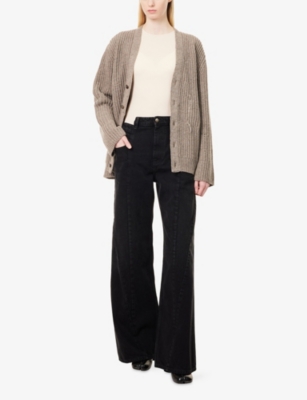 MAISON MARGIELA: High-Rise Wide-Leg Denim Jeans