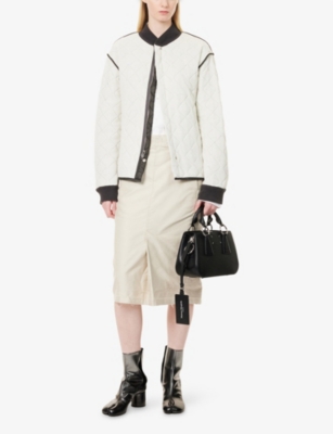 MAISON MARGIELA: Front-Fold High-Rise Cotton Midi Skirt