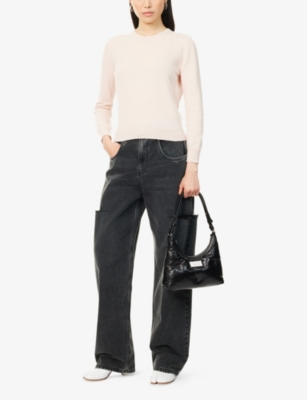 Maison Margiela Womens Pink Round-neck Regular-fit Wool Jumper In Pink