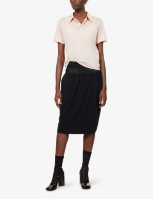 MAISON MARGIELA: Short-Sleeve Logo-Embroidered Stretch-Woven Polo Shirt