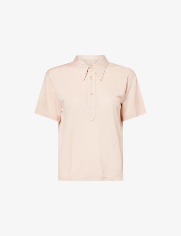 Short-Sleeve Logo-Embroidered Stretch-Woven Polo Shirt