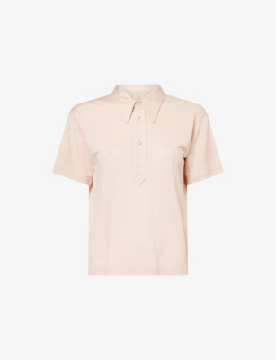 MAISON MARGIELA: Short-Sleeve Logo-Embroidered Stretch-Woven Polo Shirt