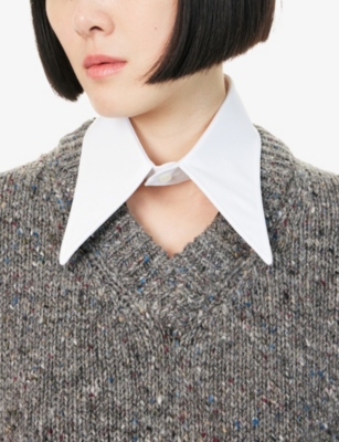 MAISON MARGIELA: Wide Pointed Cotton Collar