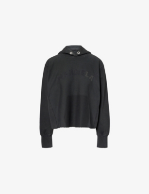 MAISON MARGIELA: Logo-Embroidered Oversized Cotton-Jersey Hoody