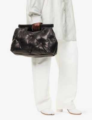 Maison Margiela Womens Black Glam Slam Classique Medium Leather Shoulder Bag In Black