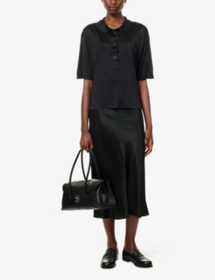 MAISON MARGIELA: Crinkled-Texture Regular-Fit Woven Midi Skirt