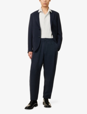 Giorgio Armani Mens Salute Graphic-print Long-sleeve Woven Jacket