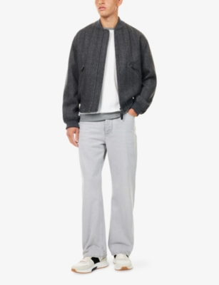 Giorgio Armani Mens Excalibur Herringbone Relaxed-fit Cashmere Jacket In Gray