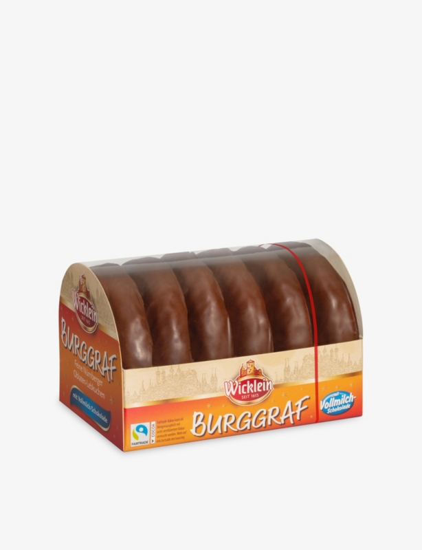 Wicklein Burggraf Lebkuchen Milk Chocolate Covered 14% Nut